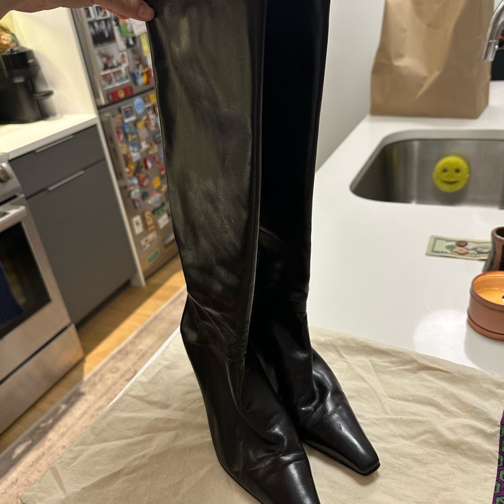 Stuart Weitzman Black Leather Women's Boots